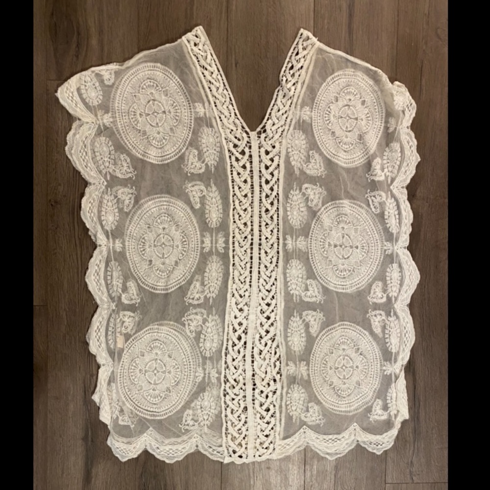 ZAFUL White Lace Beach Coverup